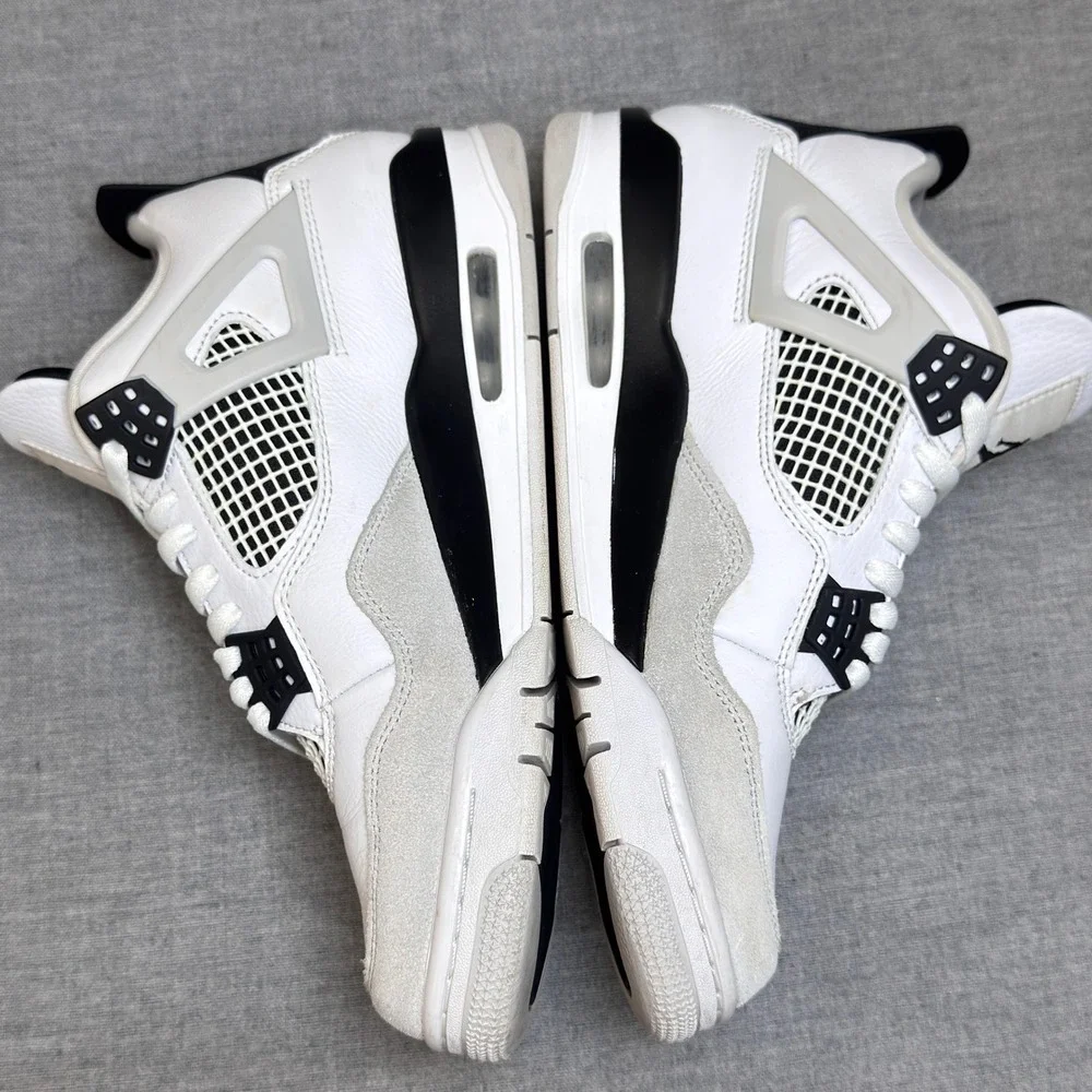 Air Jordan 4 Retro Military Black White Grey Sneakers DH6927-111 Mens Size 8